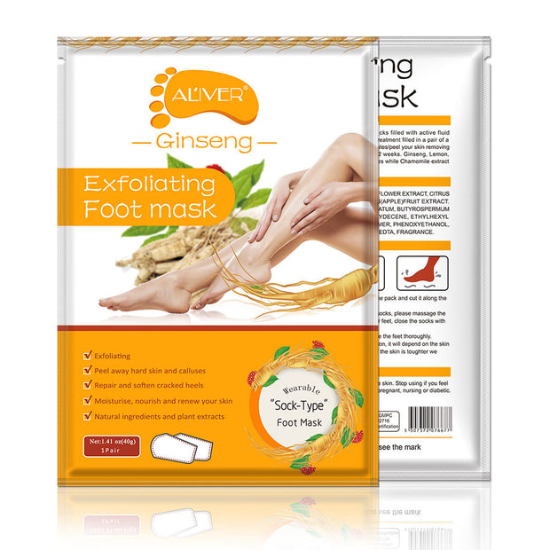 Exfoliating Foot Mask Milk Coconut Ginseng